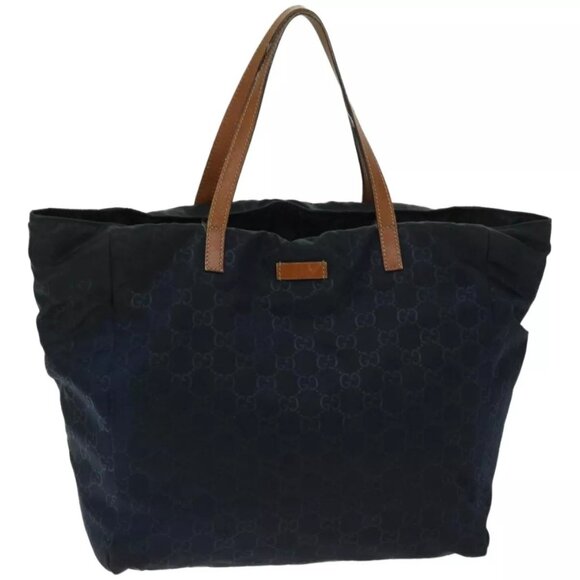 GUCCI GG Canvas Tote Bag Navy - Picture 1 of 16